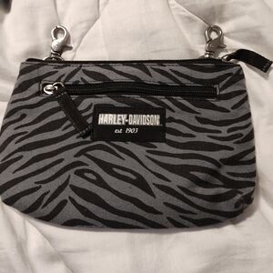 Harley-Davidson Zebra Print Clutch in Gray and Black